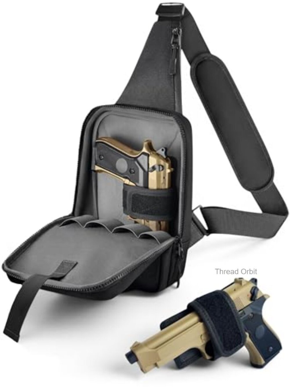 Men's Tactical Sling Carry Bag with CCW Holster & Quick Access Pull Tab